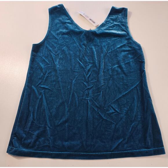 NWT Chicos Travelers size 00P (0/2 PETITE) TEAL VELOUR BLUE layering top tank - Picture 4 of 9
